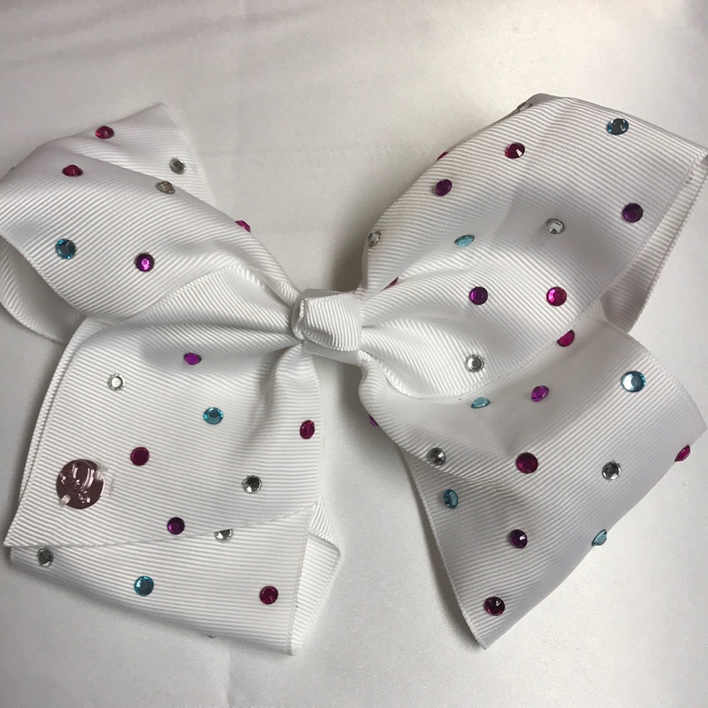 White Rhinestone JoJo Bow